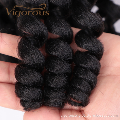 Vigorous 8 Inches 10 Strands Wand Curl Jamaican Crochet Braid Hair 13 Colors Pre Loop Synthetic Crochet Braiding Hair Extensions